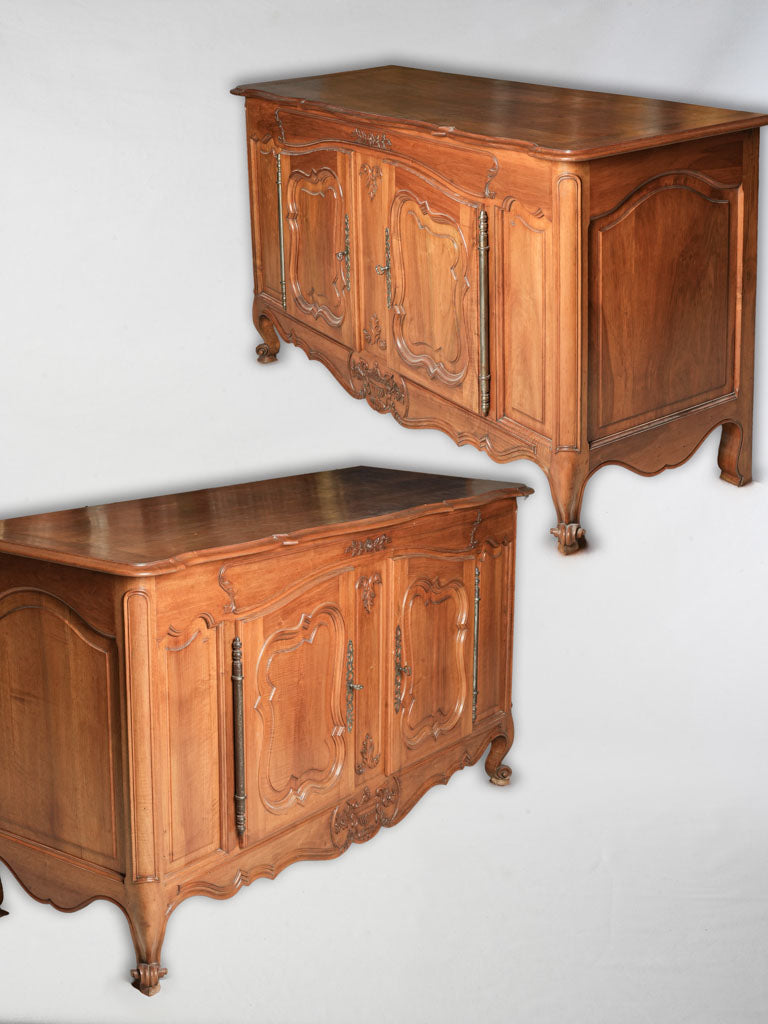 Rare antique walnut credenzas