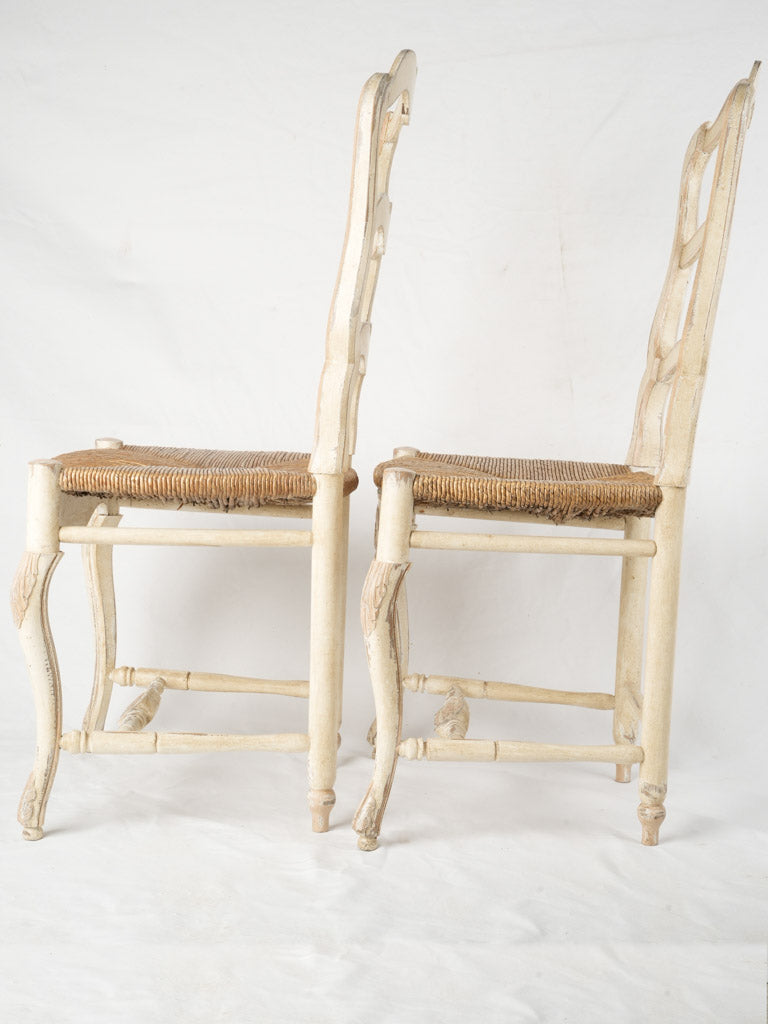 Beige two-tone painted chairs