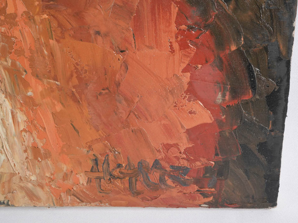 Earth-toned impasto canvas art