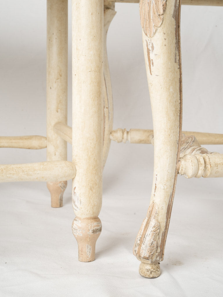 Antique white dining chairs