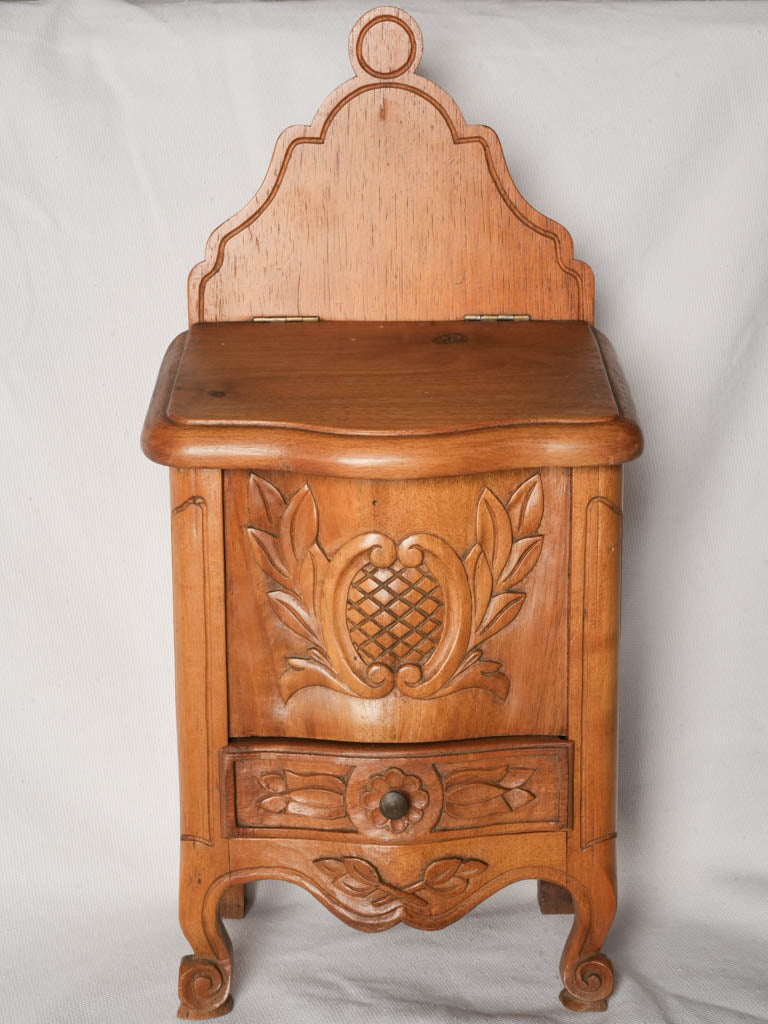 Blonde walnut antique spice container