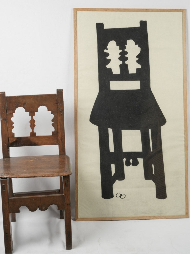 Antique artist-signed Provence wooden chair