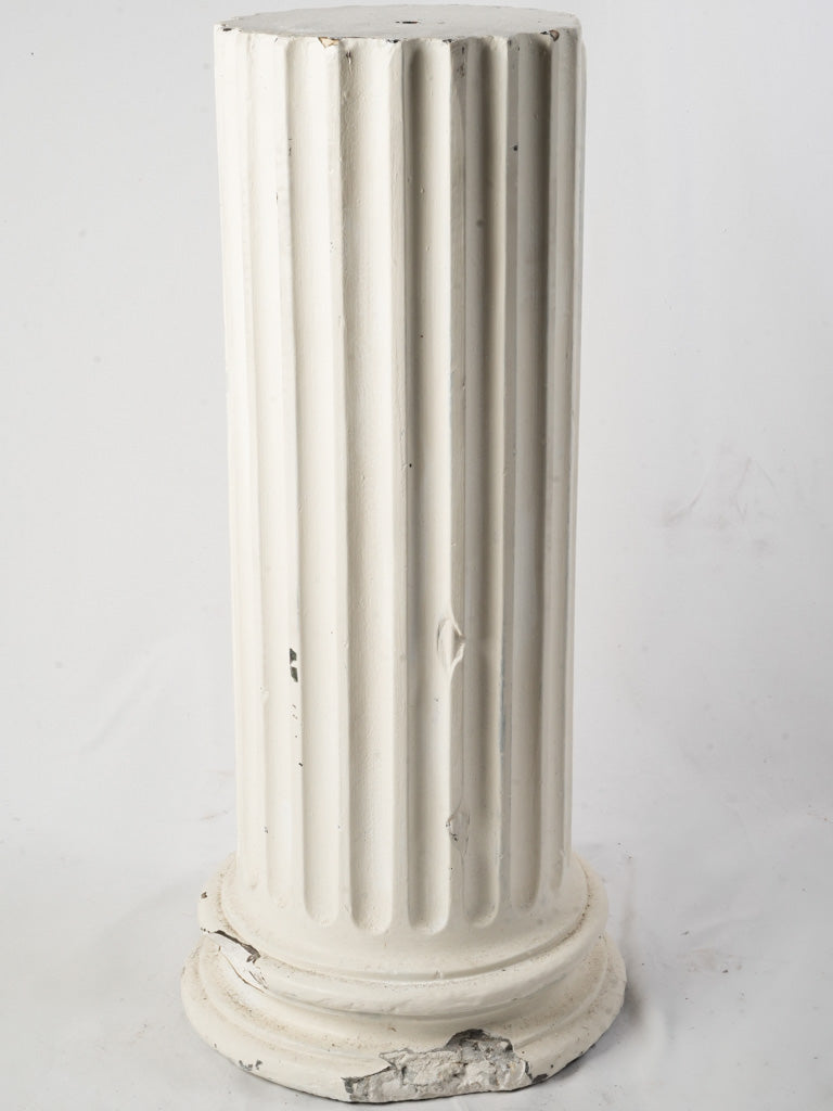 Early 20th Century French Neoclassical Plaster Fluted Column Pedestal - 38½"