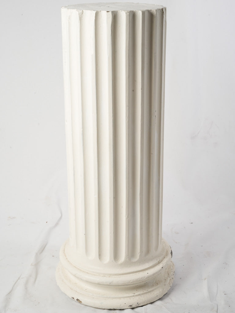 Early 20th Century French Neoclassical Plaster Fluted Column Pedestal - 38½"
