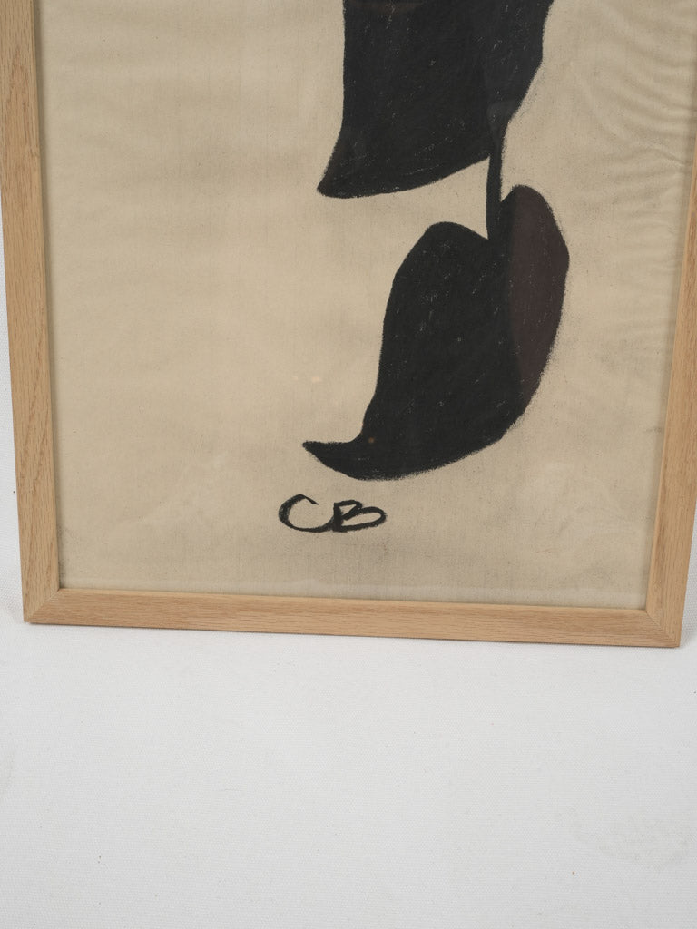 Signed vibrant glass-framed still life