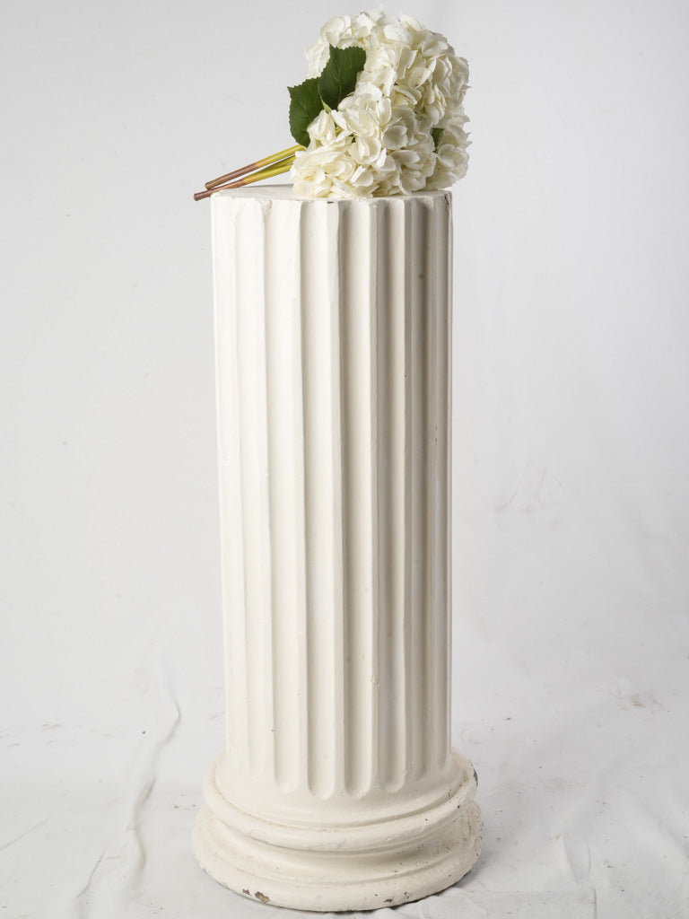 Early 20th Century French Neoclassical Plaster Fluted Column Pedestal - 38½"