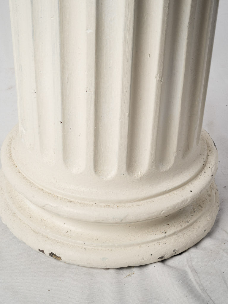 Early 20th Century French Neoclassical Plaster Fluted Column Pedestal - 38½"