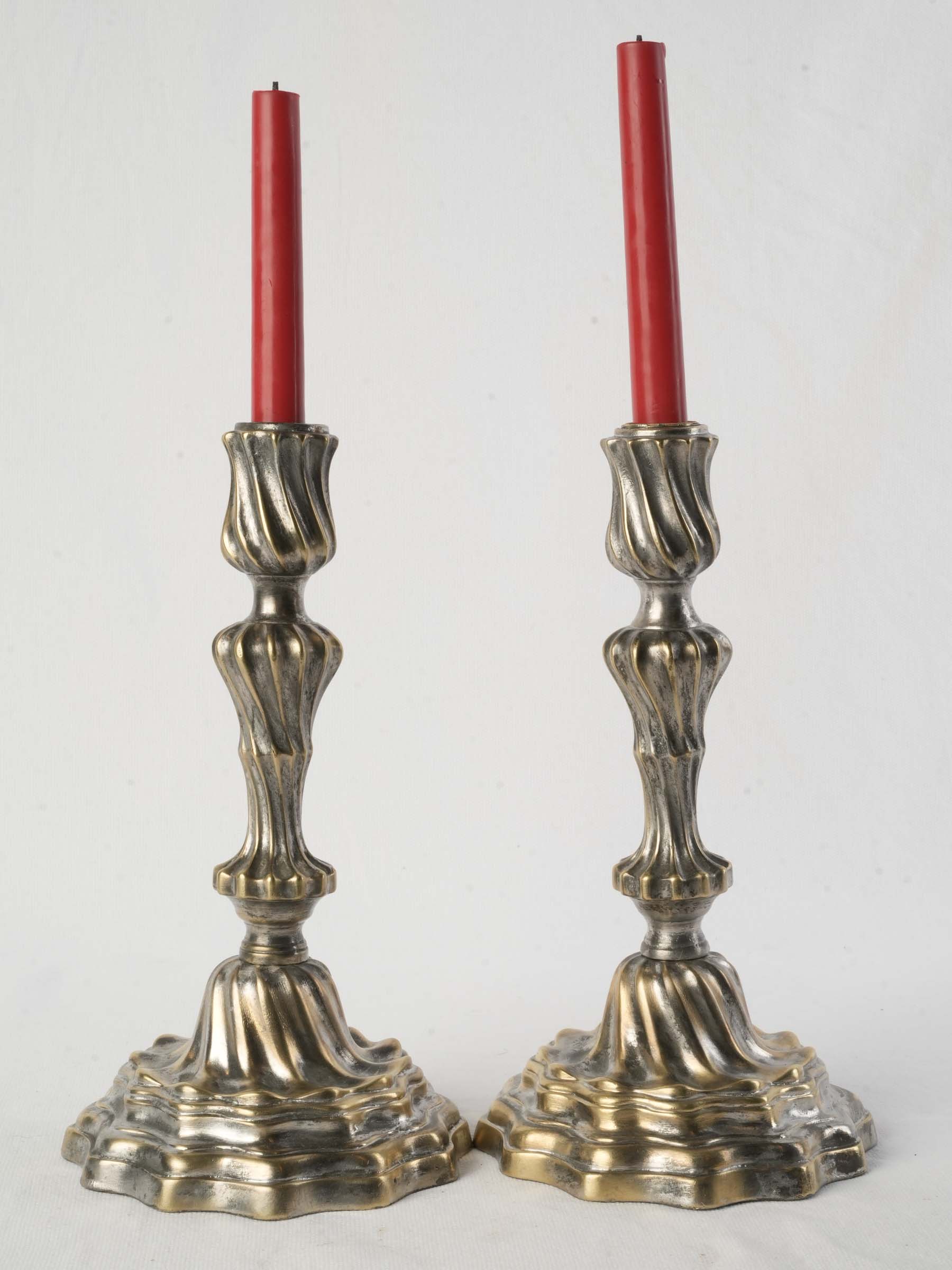 Sculptural twisting stem candlesticks