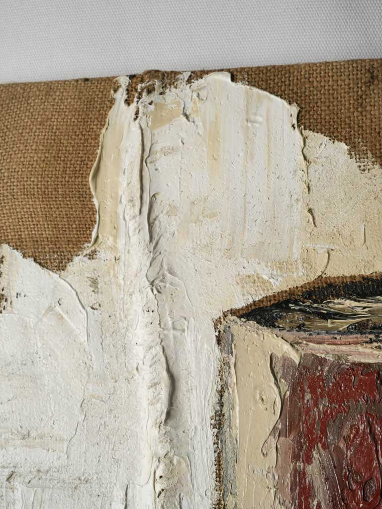 Deeply hued still life, striking