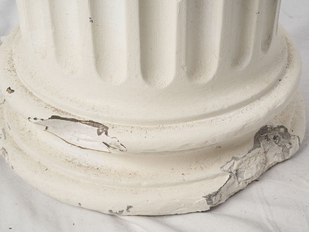 Early 20th Century French Neoclassical Plaster Fluted Column Pedestal - 38½"