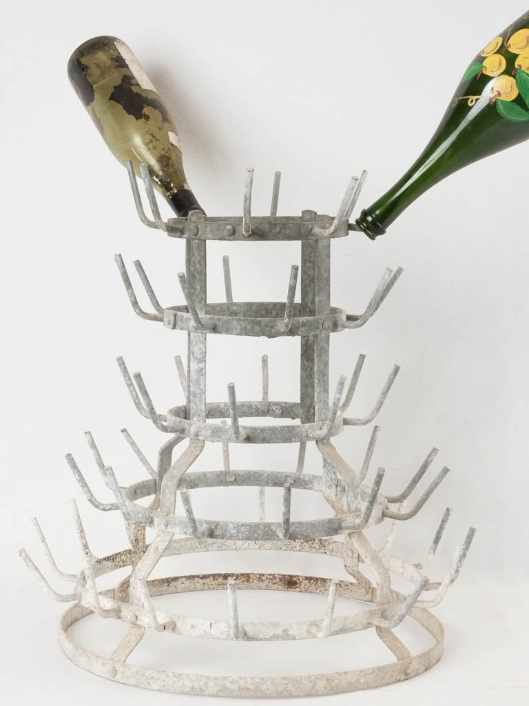 Antique French wine bottle drying tree hedgehog 19¼