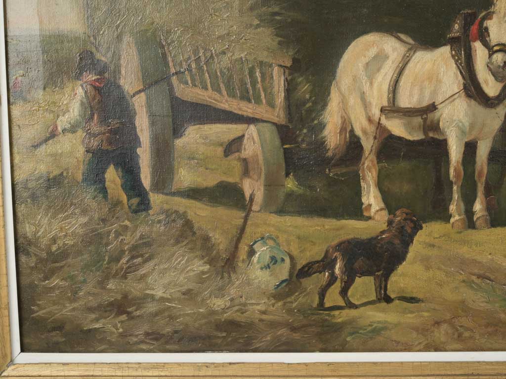 Cherished vintage rural oil painting