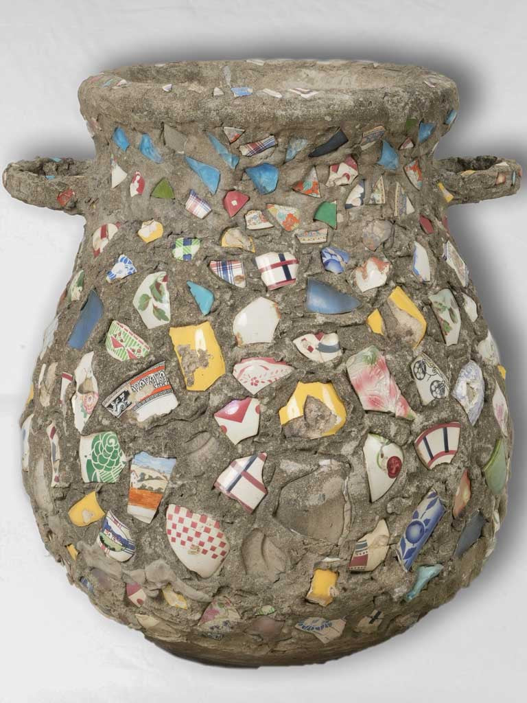 Vintage pique-assiette mosaic Biot jar