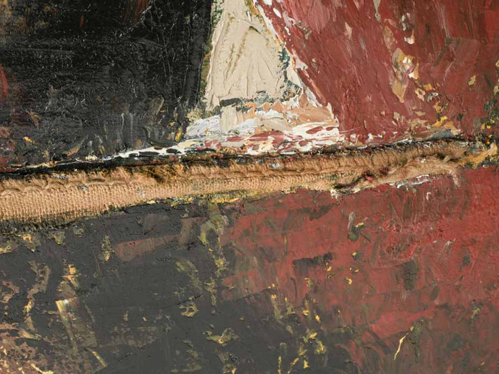 Exposed burlap edge art
