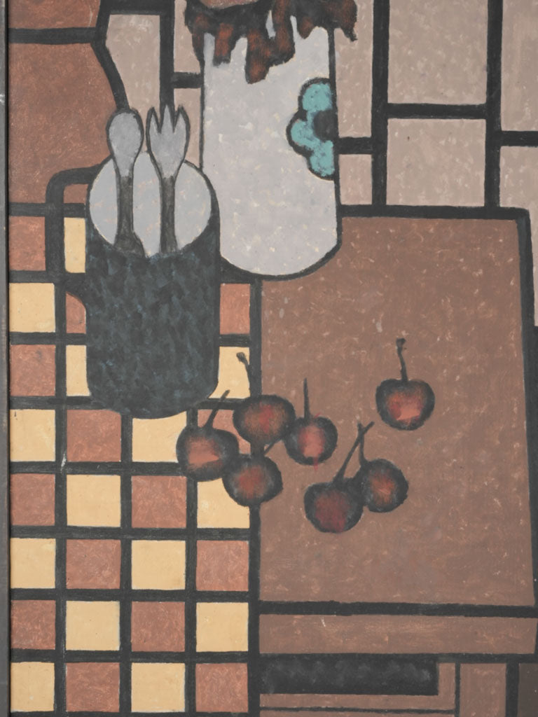 Abstract post-cubist oil-on-canvas artwork