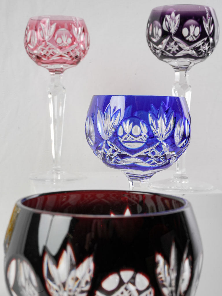 Antique colored cut glassware collection