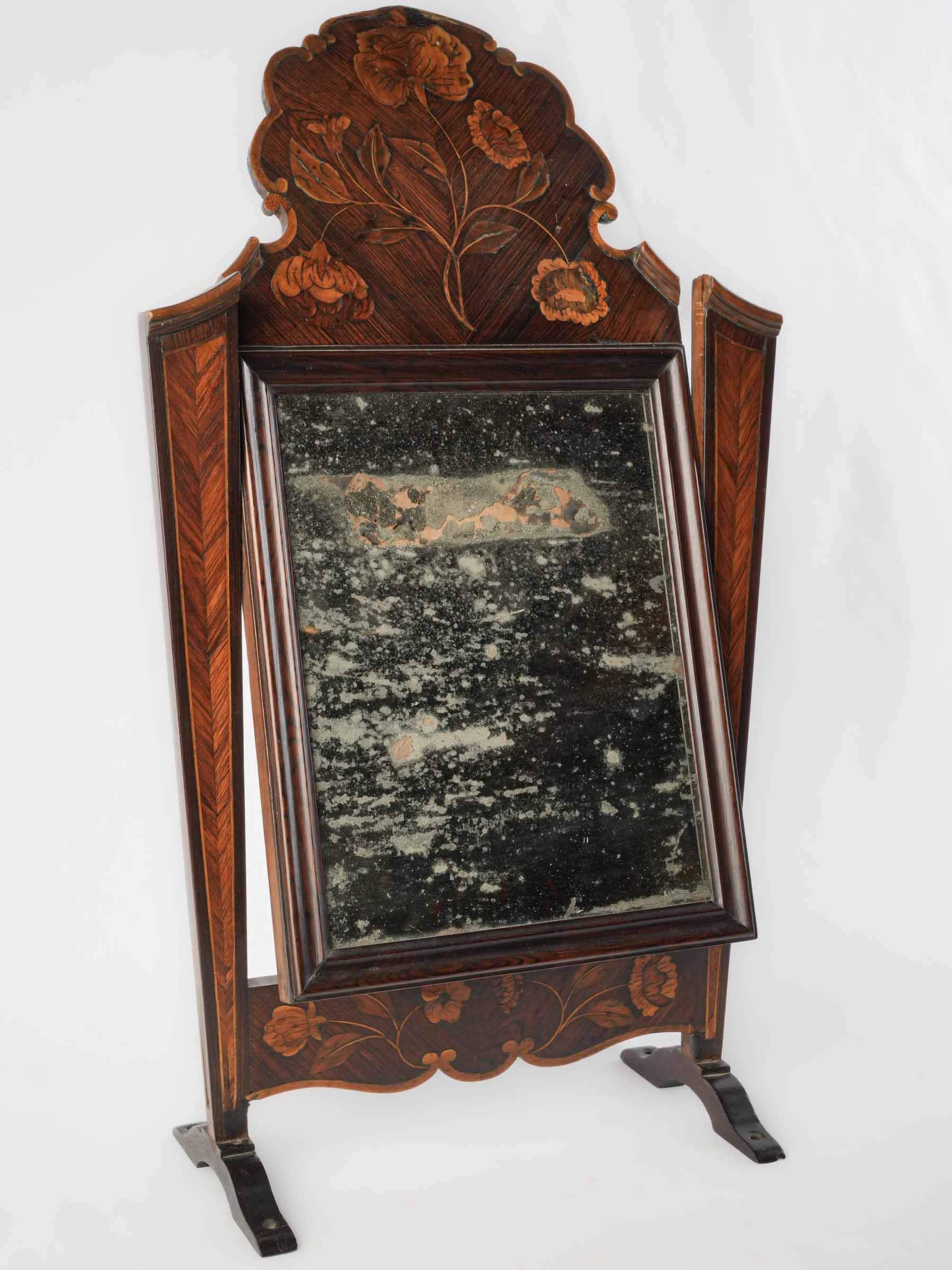 Timeless floral marquetry mirror