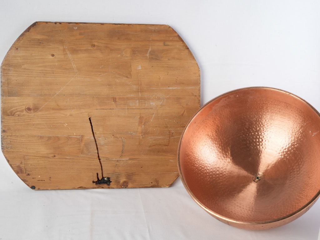 Vintage-style pine and copper tray