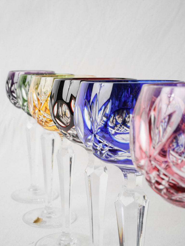 Remarkable vintage glass goblets set