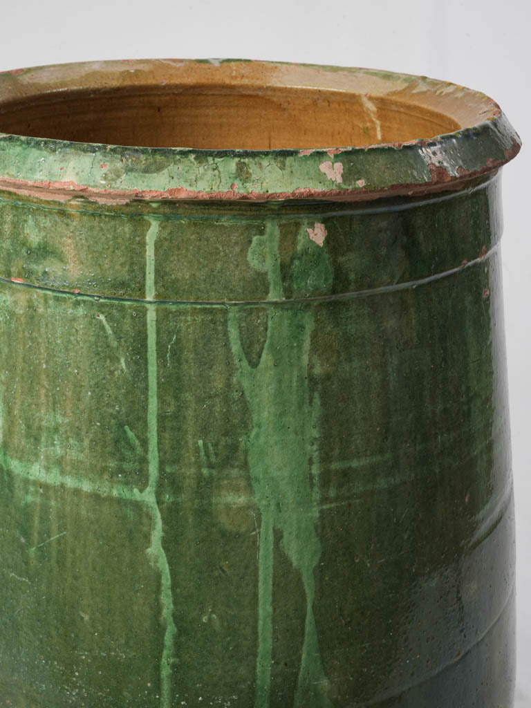 Large Green-Glazed Terracotta Olive Jar From Tornac Circa 1900 - 28¾"