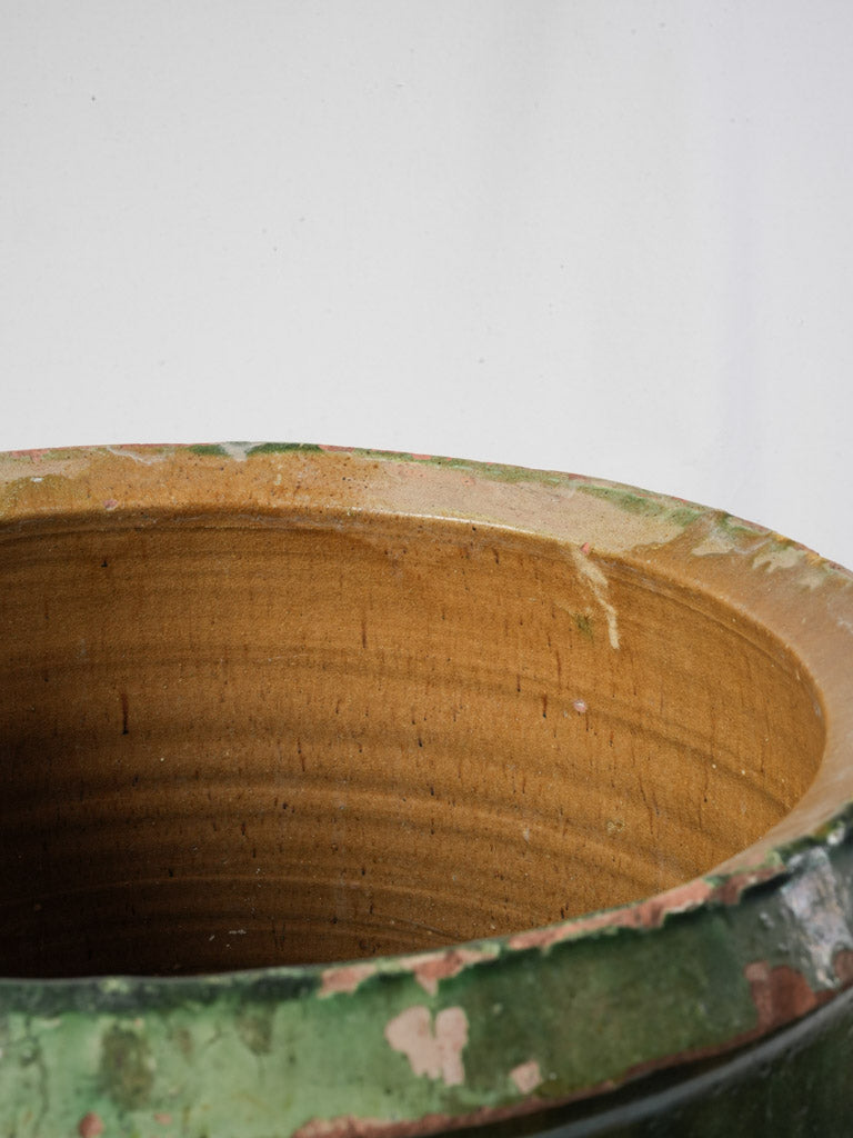 Large Green-Glazed Terracotta Olive Jar From Tornac Circa 1900 - 28¾"