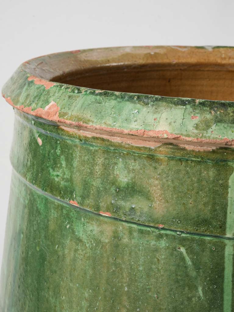 Large Green-Glazed Terracotta Olive Jar From Tornac Circa 1900 - 28¾"