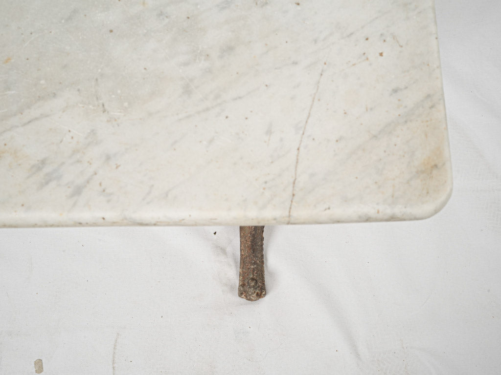 Charming antique bistro marble table