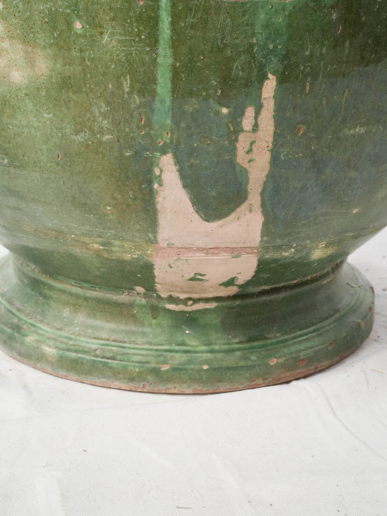 Large Green-Glazed Terracotta Olive Jar From Tornac Circa 1900 - 28¾"