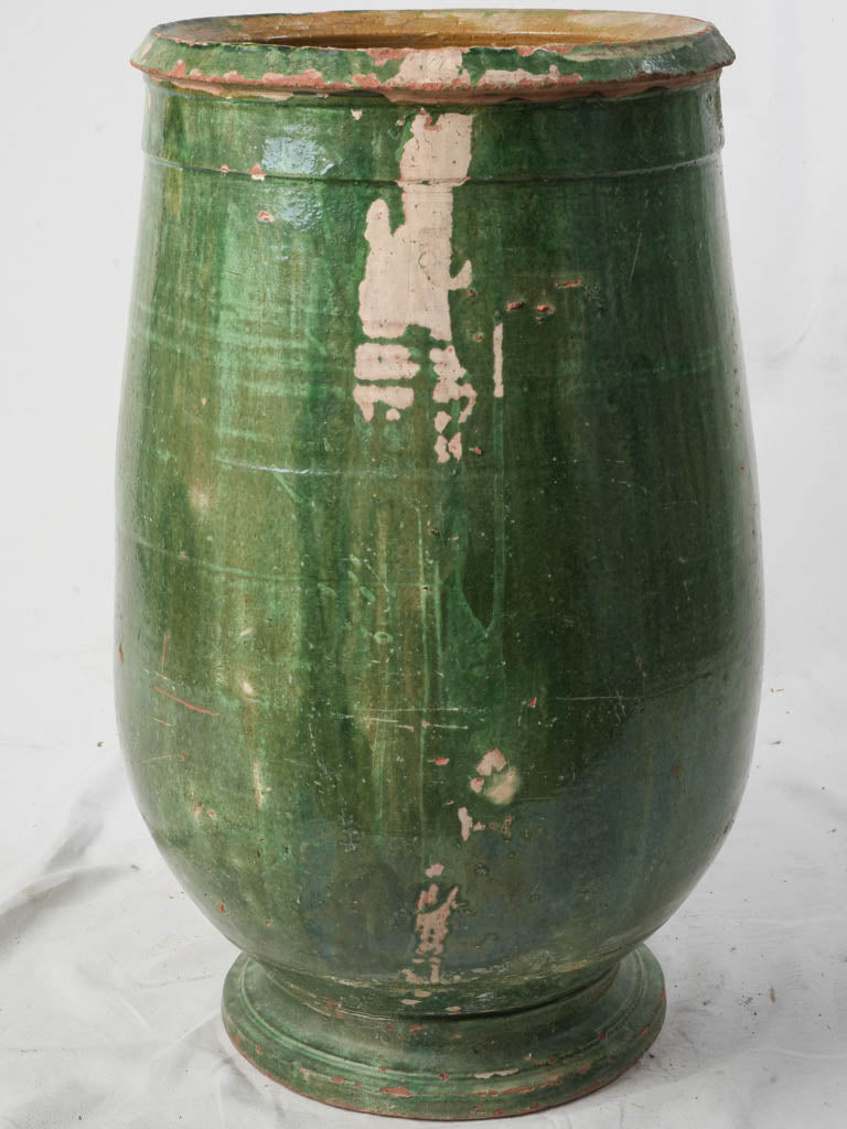 Large Green-Glazed Terracotta Olive Jar From Tornac Circa 1900 - 28¾"