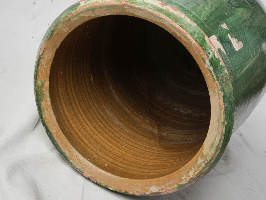 Large Green-Glazed Terracotta Olive Jar From Tornac Circa 1900 - 28¾"