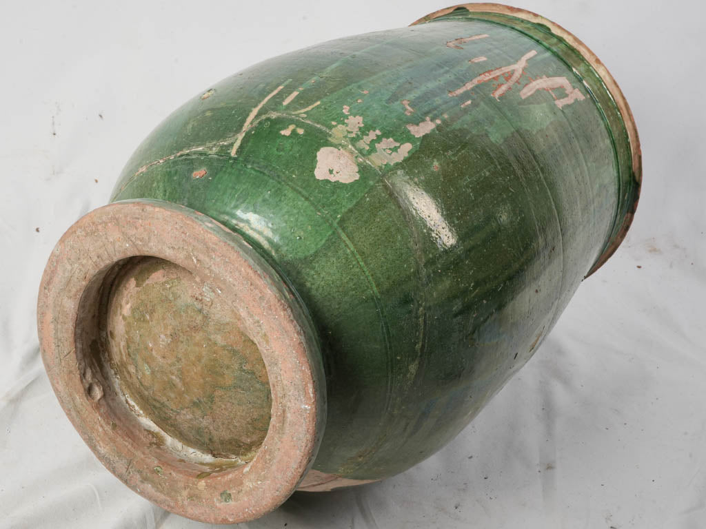 Large Green-Glazed Terracotta Olive Jar From Tornac Circa 1900 - 28¾"