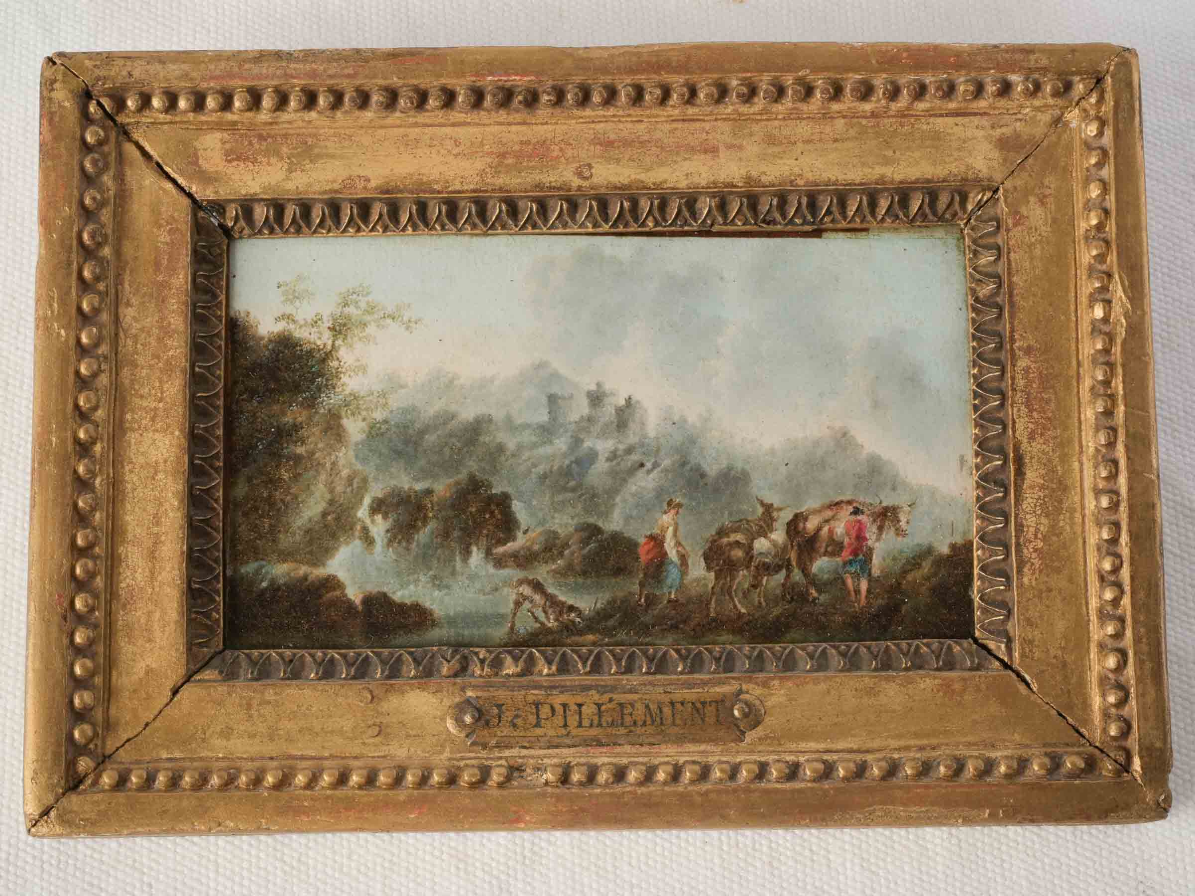 Pair of Exquisite Miniature Landscapes Attributed to Jean-Baptiste Pillement, 18th Century - 6¼" x 9"
