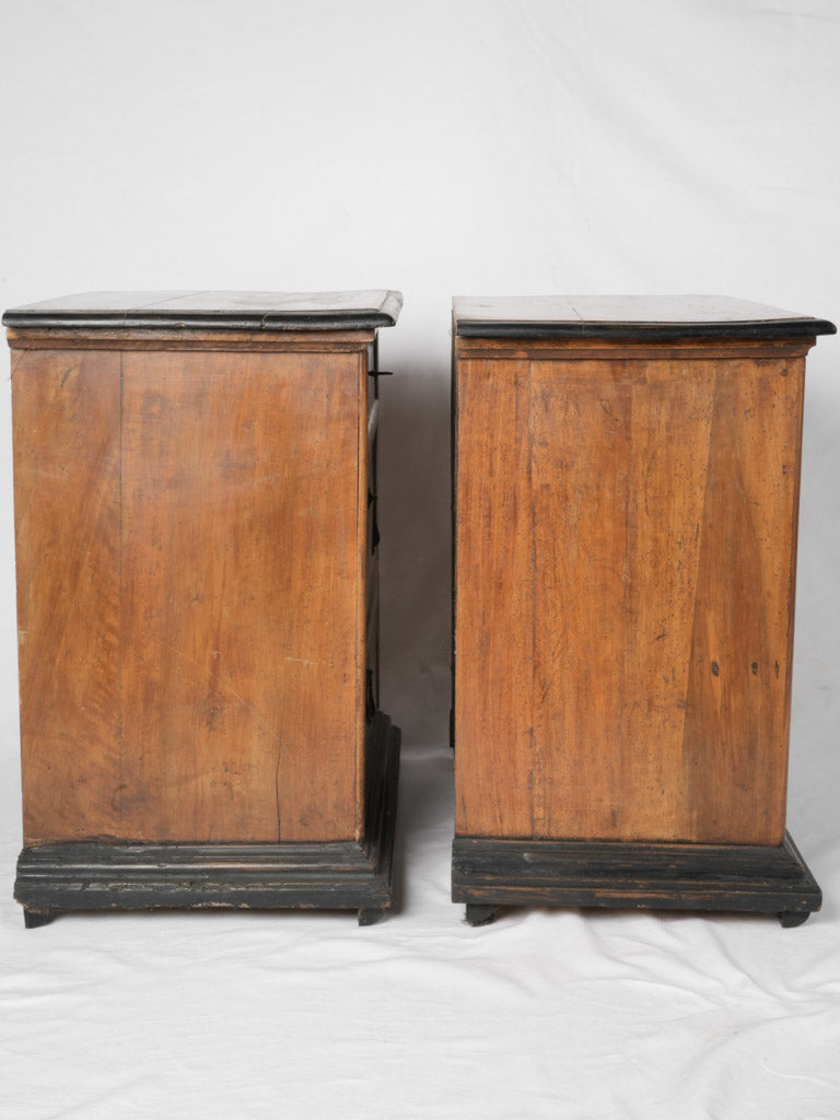 Elegant brass pull vintage side tables