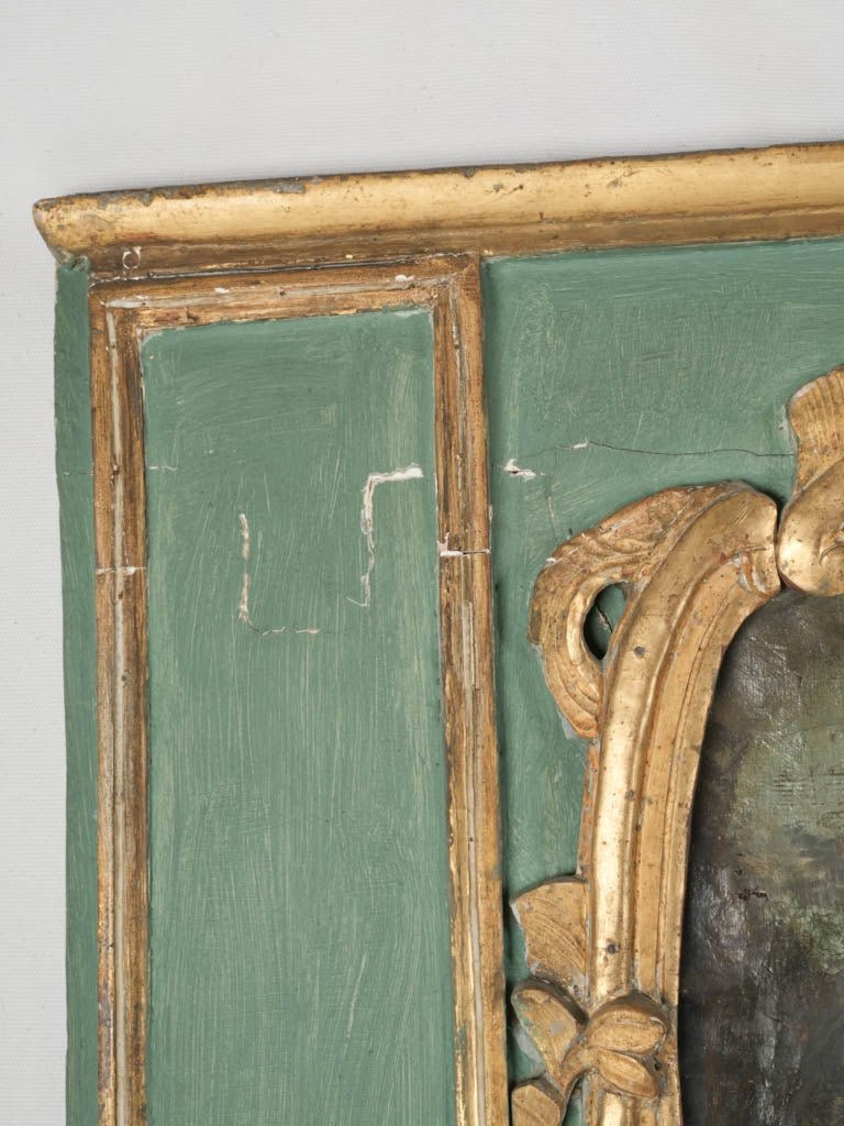French Louis XV Trumeau Mirror w/ Pastoral Scene - 59¾" x 42½"