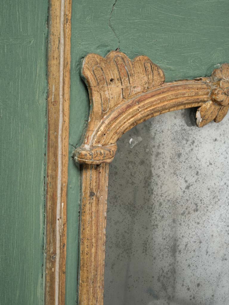 French Louis XV Trumeau Mirror w/ Pastoral Scene - 59¾" x 42½"