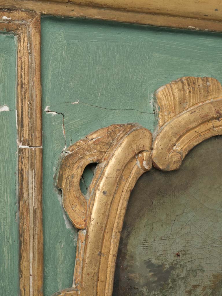 French Louis XV Trumeau Mirror w/ Pastoral Scene - 59¾" x 42½"