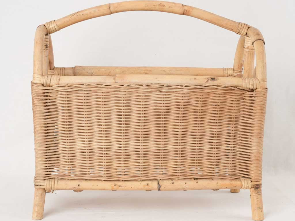 Rustic charm wicker magazine container