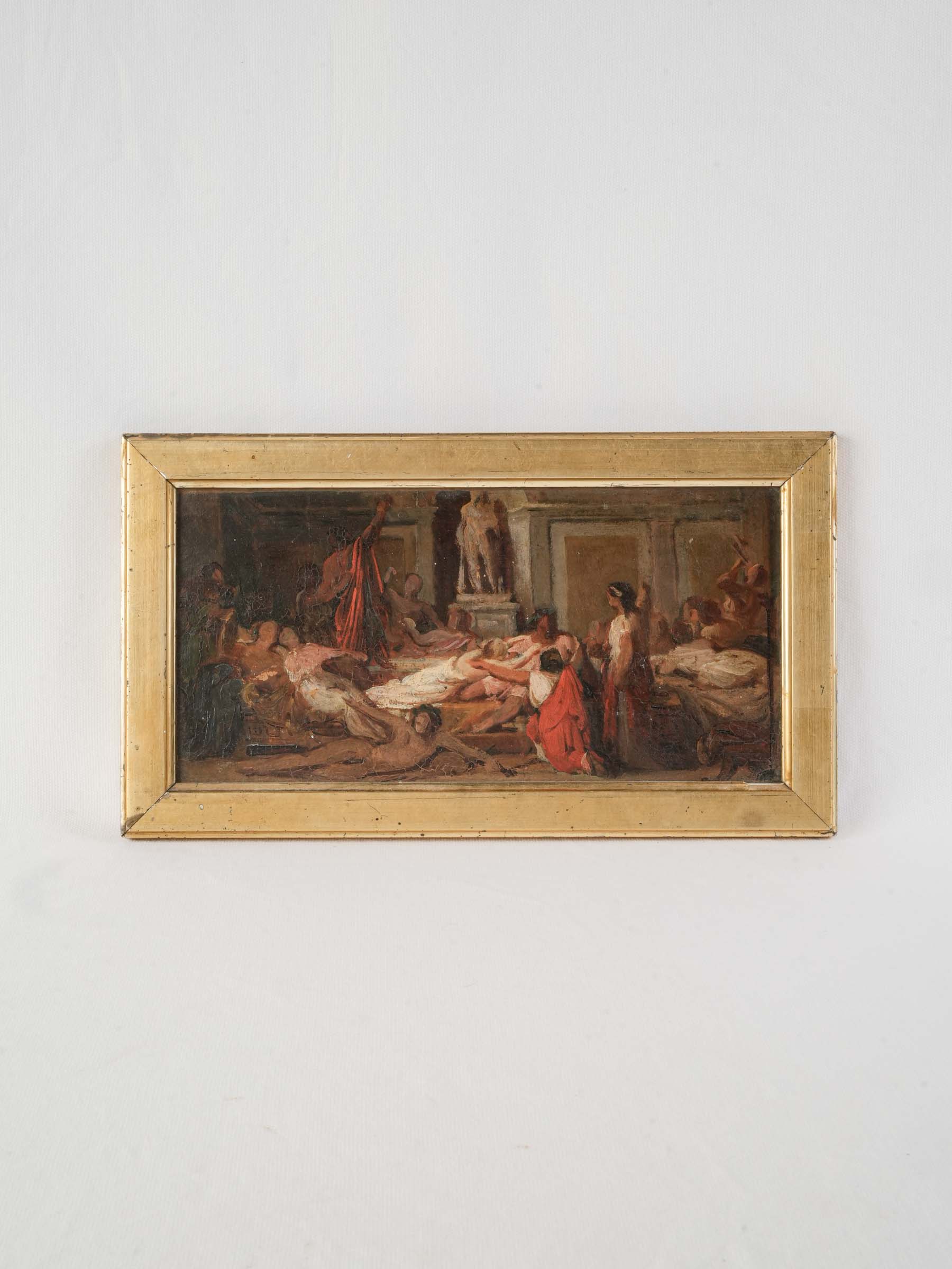 Antique Romantic oil painting scene