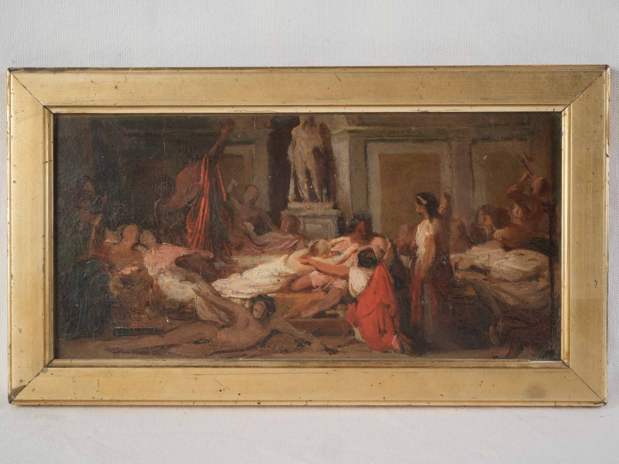 Aged craquelure oil board