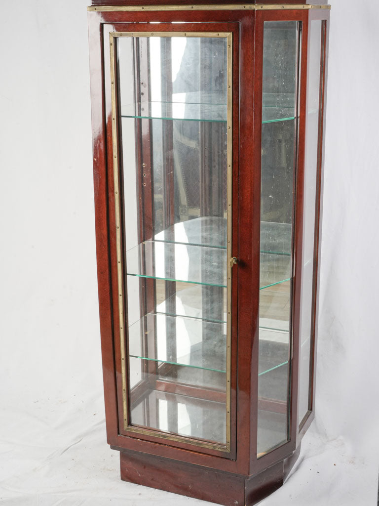 Refined machine-age mahogany vitrine