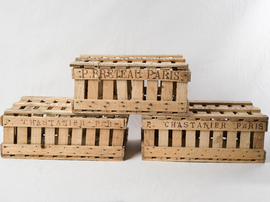 Antique European kitchen storage crates
