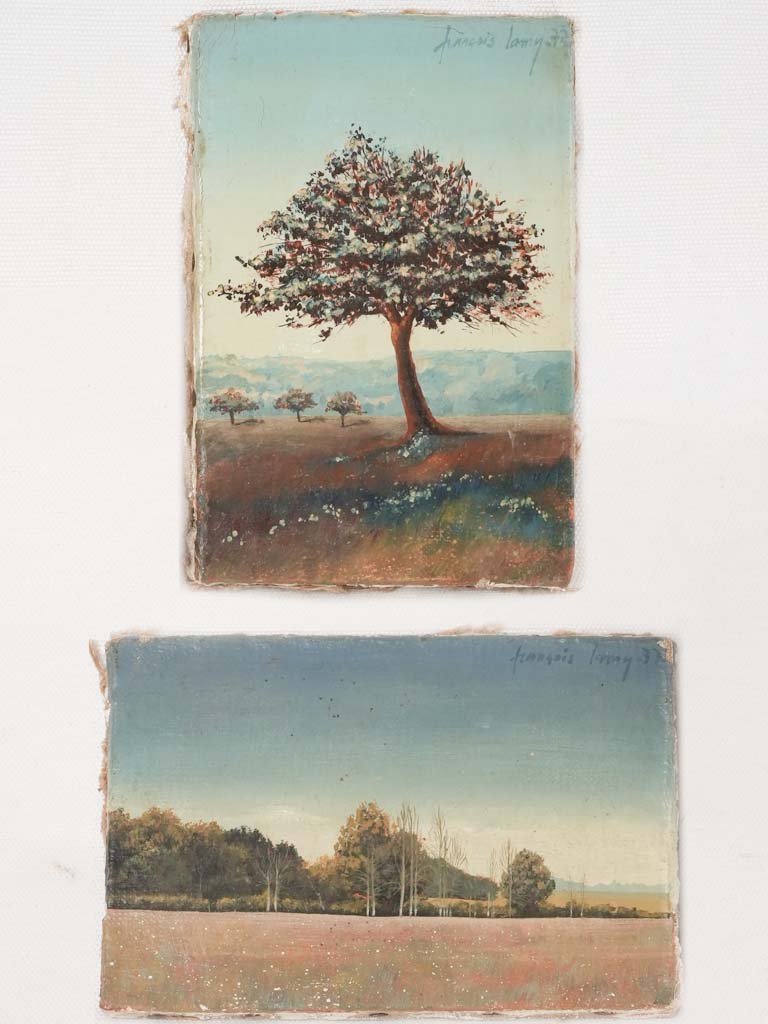 Vintage Francois Lamy landscape paintings