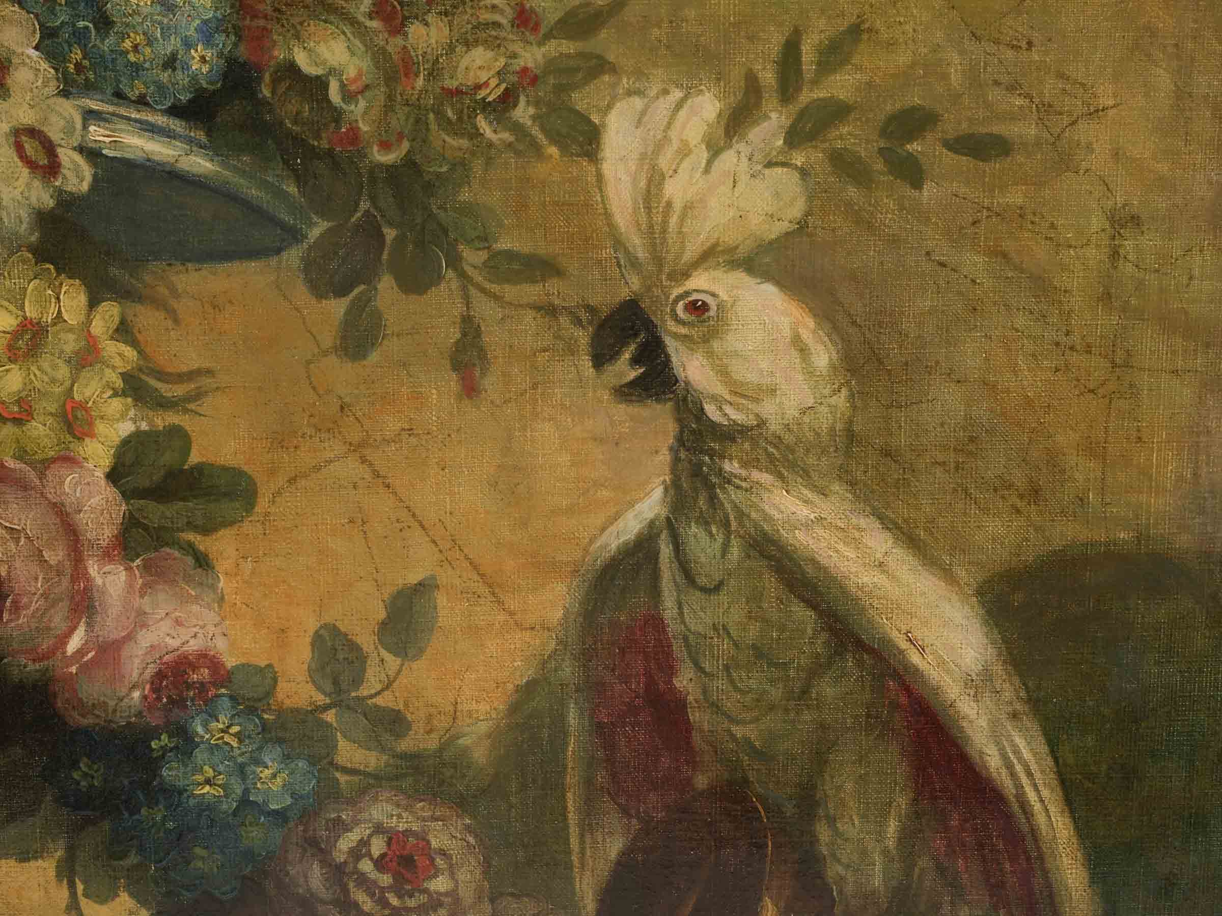 Striking cockatoo canvas paintings pair