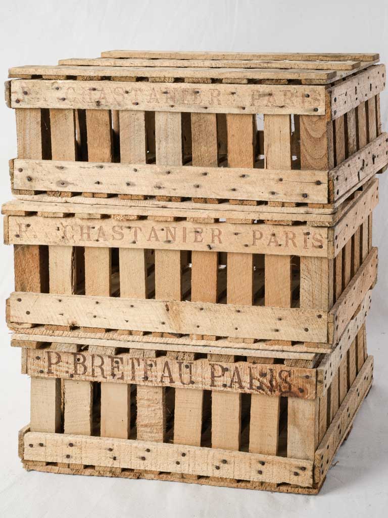 Storied patina 1950s French crates