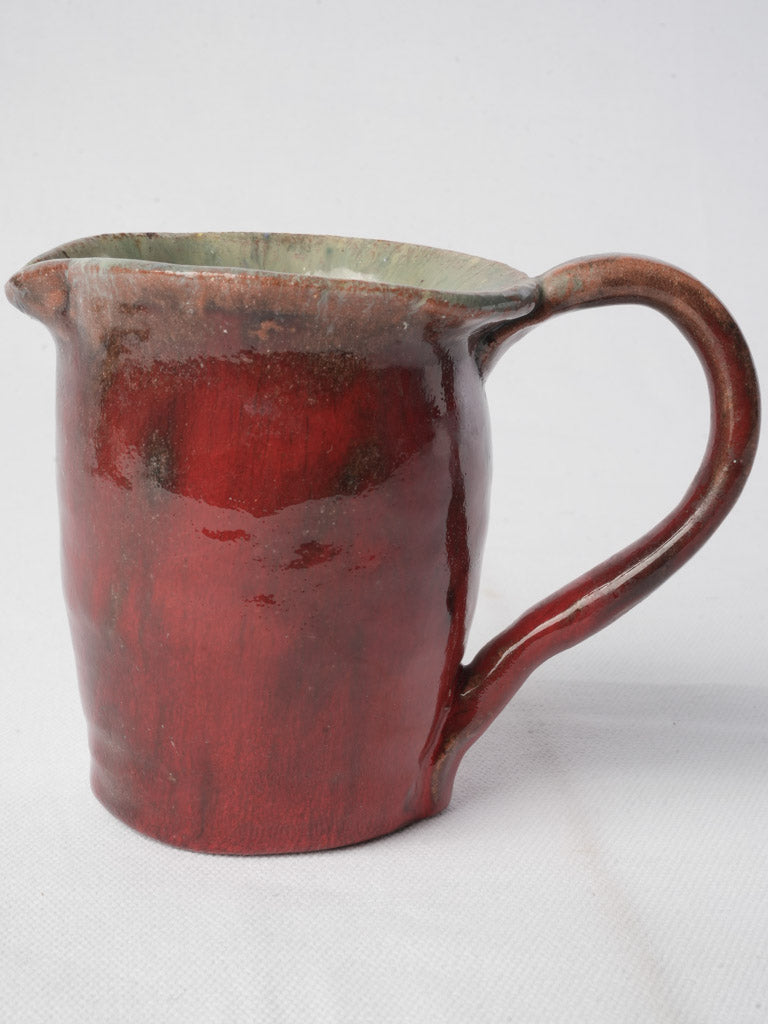 Cloutier Brothers Petite Ceramic Pitcher in Signature Red Glaze Circa 1960
