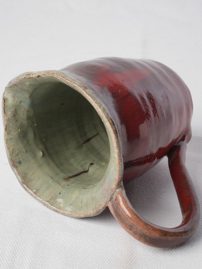 Cloutier Brothers Petite Ceramic Pitcher in Signature Red Glaze Circa 1960