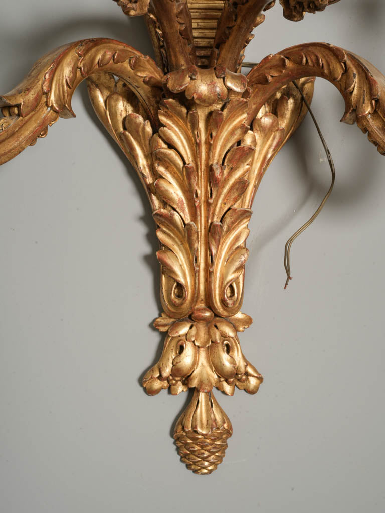 Striking Pair of Monumental 19th-Century French Giltwood Wall Sconces - 41¼" x 29¼"