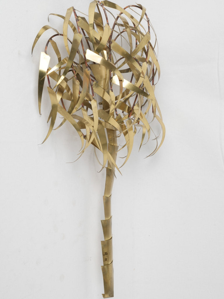 Artisanal 1970s brass wall sculpture