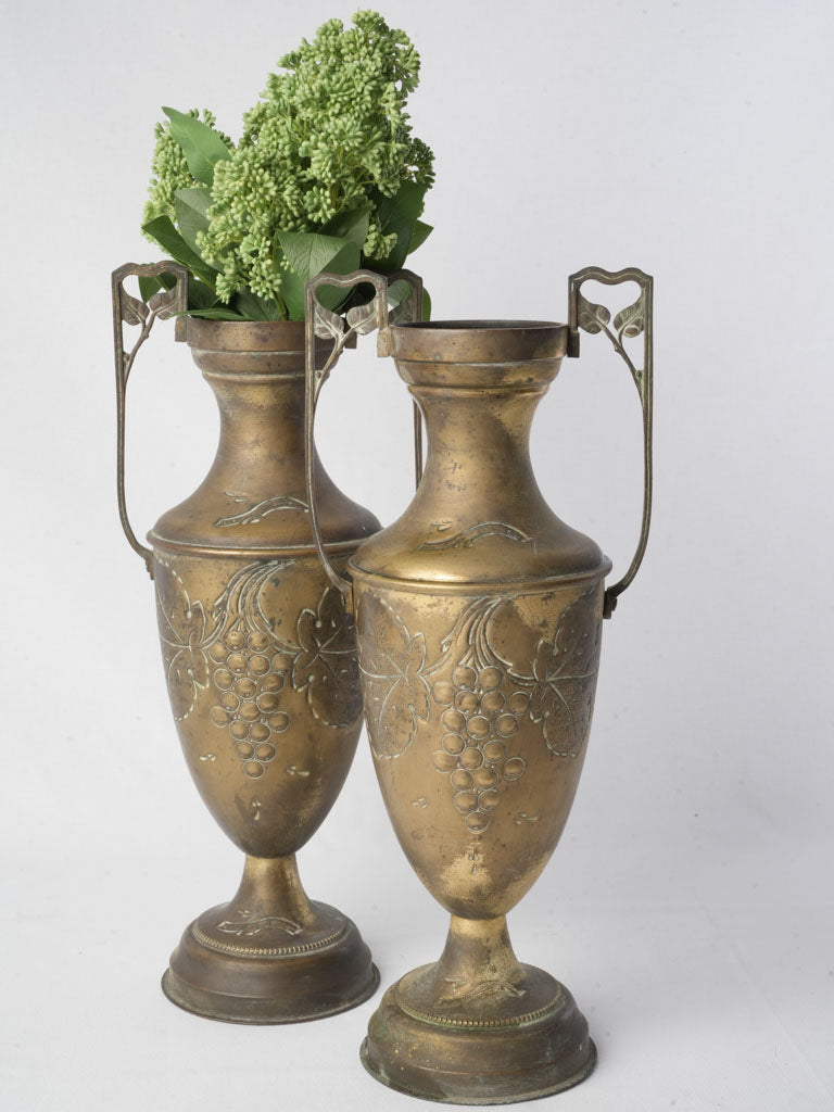 Vintage Art Nouveau amphora pair