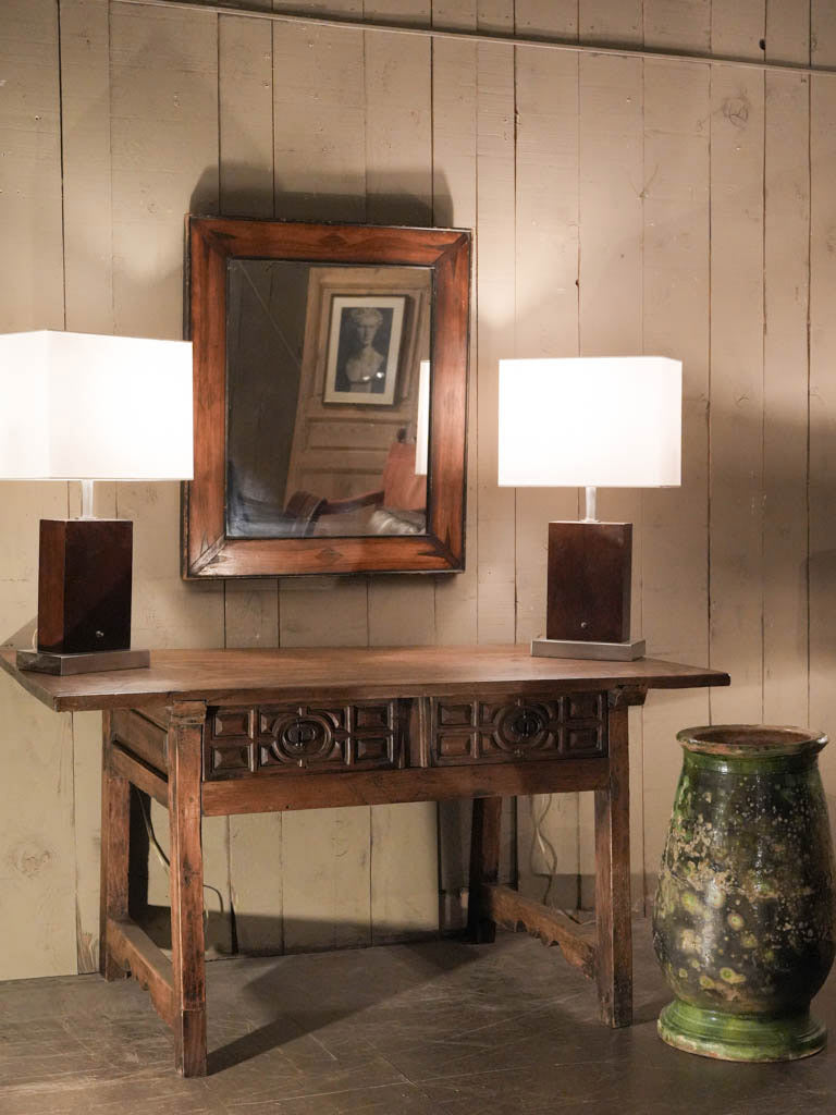 Elegant Late 19th Century Italian Walnut Marquetry Mirror - 35" x 29½"